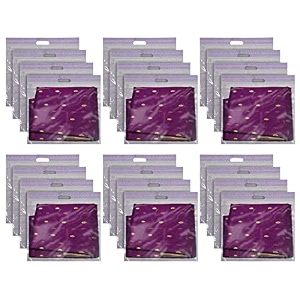 kuber industries non-woven single saree covers with transparent window with handle pack of 3 purple