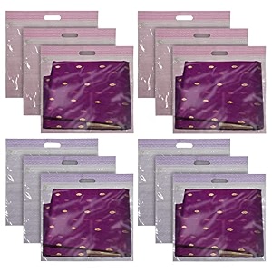 kuber industries non-woven single saree covers with transparent window with handle pack of 3 pink