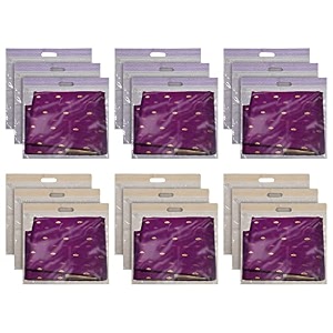 kuber industries non-woven single saree covers with transparent window with handle pack of 3 pink