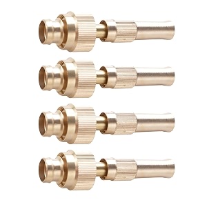 kuber industries nozzle water pipecomfortable gripmultiple spray modesbrass nozzle water spray gun for  water pipeideal pipe nozzle for car washgardeningamp other useslh-8068goldenpack of 4