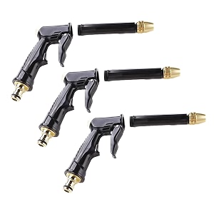 kuber industries nozzle for water pipenon-slipmultiple spray modesbrass nozzle water spray gun for  water pipeideal pipe nozzle for car washgardeningamp other usesblackpack of 3