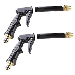 kuber industries nozzle water pipenon-slipcomfortable gripmultiple spray modesbrass nozzle water spray gun for  water pipeideal pipe nozzle for car washgardeningamp other usesblackpack of 2