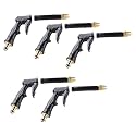Kuber Industries Nozzle For Water Pipe|Non-Slip|Multiple Spray Modes|Brass Nozzle Water Spray Gun For Car Wash,Gardening,&amp; Other Uses|Black|(Pack of 5)