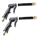Kuber Industries Nozzle Water Pipe|Non-Slip|Comfortable Grip|Multiple Spray Modes|Brass Nozzle Water Spray Gun For ?? Water Pipe|Ideal Pipe Nozzle For Car Wash,Gardening,& Other Uses|Black|(Pack of 2)
