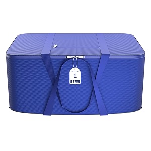 kuber industries nylon 35l small underbed storage box  blanket storage bagscover double bed storage containers  dustproof storage bag for clothes documents books toys  blue