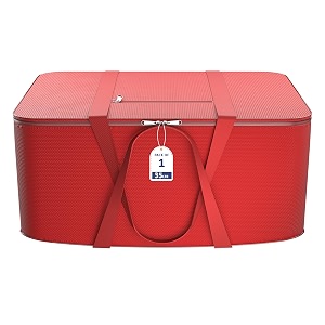 kuber industries nylon 35l small underbed storage box  blanket storage bagscover double bed storage containers  dustproof storage bag for clothes documents books toys  red