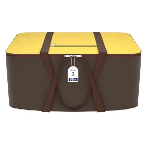 kuber industries nylon 35l small underbed storage box  blanket storage bagscover double bed storage containers  dustproof storage bag for clothes documents books toys  yellow amp brown