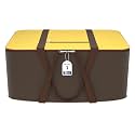 Kuber Industries Nylon 35L Small Underbed Storage Box | Blanket Storage Bags/Cover Double Bed Storage Containers | Dustproof Storage Bag for Clothes, Documents, Books, Toys | Yellow &amp; Brown