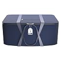 Kuber Industries Nylon 35L Small Underbed Storage Box | Blanket Storage Bags/Cover Double Bed Storage Containers | Dustproof Storage Bag for Clothes, Documents, Books, Toys | Dark Blue
