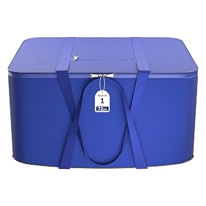 kuber industries nylon 72l large king size underbed storage box  blanket storage bagscover double bed storage containers  storage bag for clothes documents books toys  blue