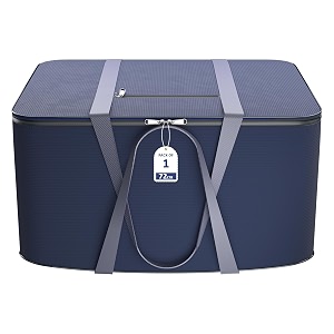 kuber industries nylon 72l large king size underbed storage box  blanket storage bagscover double bed storage containers  storage bag for clothes documents books toys  dark blue