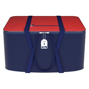 kuber industries nylon 72l large king size underbed storage box  blanket storage bagscover double bed storage containers  storage bag for clothes documents books toys  red amp blue