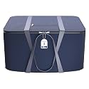 Kuber Industries Nylon 72L Large King Size Underbed Storage Box | Blanket Storage Bags/Cover Double Bed Storage Containers | Storage Bag for Clothes, Documents, Books, Toys | Dark Blue