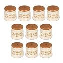 Kuber Industries Pack of 10 Bathroom Stool|Plastic Stool for Bathroom|Anti-Slip with Strong Bearing|Solid Surface &amp; Unbreakable Material|Cream