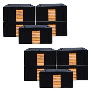 kuber industries 24 liter clothes storage box  storage box for wardrobe-saree-shirts and blankets  foldable steel frame clothes organizer  underbed storage bag  grey amp black