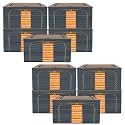 Kuber Industries Pack of 10 Clothes Storage Box | 44 Liter Foldable Steel Frame Clothes Organizer | Storage Box For Wardrobe-Saree-Shirts And Blankets | Storage Bag | Dot Print | Navy Blue