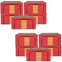 Kuber Industries Pack of 10 Clothes Storage Box | 44 Liter Foldable Steel Frame Clothes Organizer | Storage Box For Wardrobe-Saree-Shirts And Blankets | Storage Bag | Dot Print | Red &amp; Brown