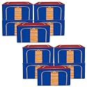 Kuber Industries Pack of 10 Clothes Storage Box | 44 Liter Foldable Steel Frame Clothes Organizer | Underbed Storage Bag | Storage Box For Wardrobe-Saree-Shirts And Blankets | Red &amp; Blue