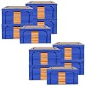 Kuber Industries 88 Liter Clothes Storage Box | Foldable Steel Frame Clothes Organizer | Storage Box For Wardrobe-Saree-Shirts And Blankets | Underbed Storage Bag | Dot Print | Royal Blue