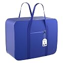 Kuber Industries Underbed Storage Bag|Rexine Jumbo Blanket Cover|Lightweight Storage Bag|Foldable Razai Bag|Zipper Storage Bag For Clothes with Handle|Large (Blue)