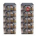 Kuber Industries Pack of 10 PVC Transparent 33L Cloth Organizer for Wardrobe | Storage Bag for Clothes Large | Dress Organiser Boxes for Saree, Dresses, Bedsheet | Storage Box for Clothes | Grey
