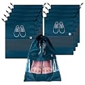 Kuber Industries Pack of 10 Shoe Bags | Shoe Bags for Travel | Non-Woven Shoe Storage Bags | Storage Organizers Set | Shoe Cover with Transparent Window | Shoe Dori Cover | Navy Blue