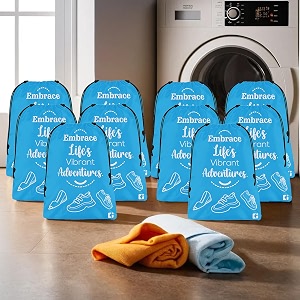 kuber industries pack of 10 travel packing bags  travel pouches  parachute travel organizer  storage organizer bags for travel-hiking-adventure  waterproof laundry bag  small  sky blue