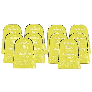 kuber industries pack of 10 travel packing bagspouches for clothes  packing cubes travel organizer  storage organizer bags for travel-hiking-adventure  laundry-toiletry bag  small  yellow