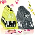 Kuber Industries Pack of 10 Travel Shoe Organizer | Storage Bags | Travel Carrying Bag | Storage Organizers Set | Shoe Cover with Transparent Window | Shoe Dori Cover | Yellow &amp; Gray