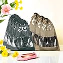 Kuber Industries Pack of 6 Travel Shoe Organizer | Storage Bags | Travel Carrying Bag | Storage Organizers Set | Shoe Cover with Transparent Window | Shoe Dori Cover | Brown &amp; Gray