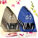 Kuber Industries Pack of 10 Travel Shoe Organizer | Storage Bags | Travel Carrying Bag | Storage Organizers Set | Shoe Cover with Transparent Window | Shoe Dori Cover | Brown &amp; Royal Blue
