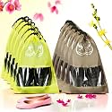 Kuber Industries Pack of 10 Travel Shoe Organizer | Travel Storage Bags | Waterproof Shoe Bag | Storage Organizers Set | Parachute Shoe Cover with Transparent Window | Shoe Dori Cover | Yellow &amp; Brown
