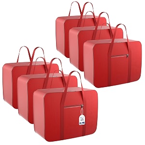 kuber industries pack of 11 nylon 35l small underbed storage box  blanket storage bagscover double bed storage containers  dustproof storage bag for clothes documents books toys  red