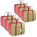 Kuber Industries Pack of 11 Nylon 35L Small Underbed Storage Box|Blanket Storage Bags/Cover Double Bed Storage Containers|Dustproof Storage Bag for Clothes, Documents, Books, Toys|Maroon &amp; Brown