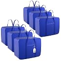Kuber Industries Pack of 11 Nylon 35L Small Underbed Storage Box | Blanket Storage Bags/Cover Double Bed Storage Containers | Dustproof Storage Bag for Clothes, Documents, Books, Toys | Blue
