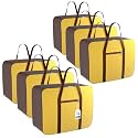 Kuber Industries Pack of 11 Nylon 35L Small Underbed Storage Box|Blanket Storage Bags/Cover Double Bed Storage Containers|Dustproof Storage Bag for Clothes, Documents, Books, Toys|Yellow &amp; Brown