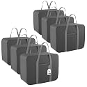 Kuber Industries Pack of 11 Nylon 35L Small Underbed Storage Box | Blanket Storage Bags/Cover Double Bed Storage Containers | Dustproof Storage Bag for Clothes, Documents, Books, Toys | Grey