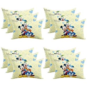 kuber industries 12x18 inch kid39s cozy amp fluffy pillow  disney mickey team soft pillow for sleeping  back amp front printed  cream