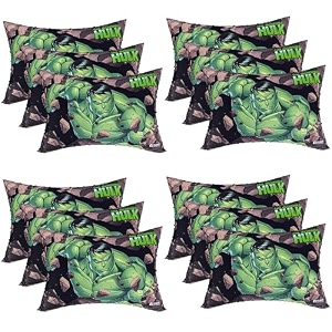 kuber industries pack of 12 baby pillow  marvel hulk print pillow  soft pillows for sleeping  cozy amp fluffy pillow  12x18 inch  green