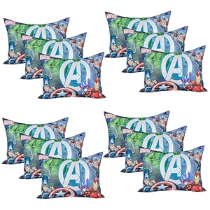 kuber industries pack of 12 kid39s soft pillow for sleeping  marvel avengers print pillow 12x18 inch  sky blue