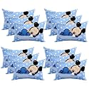 Kuber Industries Pack of 12 Kid's Disney Mickey &amp;Mickey Friend Pillow for Sleeping | Cozy &amp; Fluffy Super Soft Pillow | 12x18 Inches - Sky Blue