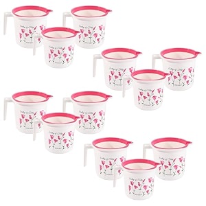 kuber industries bath mug  15 ltr plastic multipurpose mug  tinted print-black