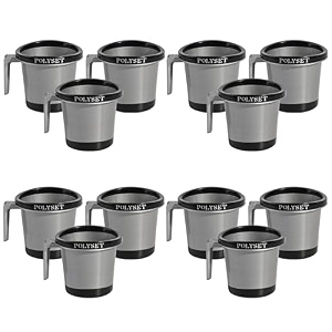 kuber industries pack of 6 bath mug for bathroom  1 ltr  plastic mug for washroom  mug for bathing  multipurpose mug for home use amp kitchen  plain-grey