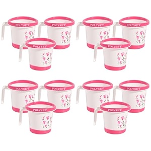 kuber industries bath mug  15 ltr plastic multipurpose mug  tinted print-black