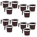 Kuber Industries 6 Pcs Plastic 1 LTR Spacious Mug for Bathing | Strong & Lightweight Bath Mug with Easy-Grip Handle | Ideal for Washroom Accessories | Brown
