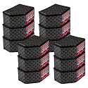 Kuber Industries (Pack of 3) Blouse Cover | Golden-Dot | Clothes Storage Bag | Wardrobe Organiser With Zipper | Side Transparent Blouse Organizer | Blouse Protector Bag | Black