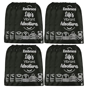kuber industries pack of 2 cloth storage bag  storage organizer  travel cloth carrying bag  garments cover for laundry  travel storage organizer bag for clothing  large  black