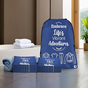 kuber industries pack of 12 cloth storage bag  storage organizer  travel cloth carrying bag  garments cover for laundry  travel storage organizer for clothing  medium  royal blue