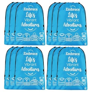 kuber industries pack of 5 cloth storage bag  storage organizer  travel cloth carrying bag  garments cover for laundry  travel storage organizer for clothing  large  sky blue