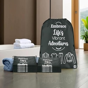 kuber industries pack of 3 cloth storage bag  storage organizer  travel cloth carrying bag  garments cover for laundry  travel storage organizer for clothing  medium  gray